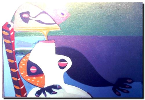 Peinture de l'artiste André Vereecken réalisée en 1973 (environ). Schilderij van kunstenaar André Vereecken gemaakt circa 1973. - 1973 (circa).30 - DIAPO