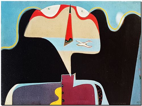 Peinture de l'artiste André Vereecken réalisée en 1973. Schilderij van kunstenaar André Vereecken gemaakt in 1973. - 1973.10 - PHOTO (alb6)