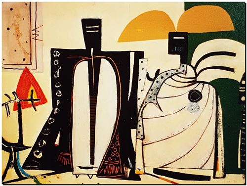 Peinture de l'artiste André Vereecken réalisée en 1976 (environ). Schilderij van kunstenaar André Vereecken gemaakt circa 1976. - 1976 (circa).10 - PHOTO (alb5)