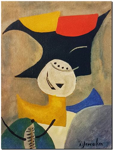 Peinture de l'artiste André Vereecken réalisée en 1976 (environ). Schilderij van kunstenaar André Vereecken gemaakt circa 1976. - 1976 (circa).09 - PHOTO (alb5)