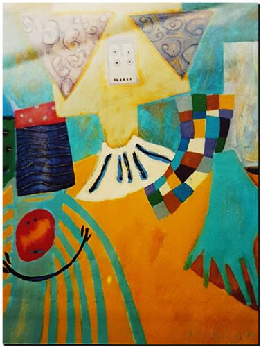 Peinture de l'artiste André Vereecken réalisée en 1976 (environ). Schilderij van kunstenaar André Vereecken gemaakt circa 1976. - 1976 (circa).02 - PHOTO (alb5)