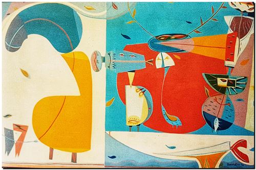 Peinture de l'artiste André Vereecken réalisée en 1976. Schilderij van kunstenaar André Vereecken gemaakt in 1976. - 1976.06 - PHOTO (alb1)