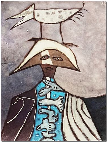 Peinture de l'artiste André Vereecken réalisée en 1977. Schilderij van kunstenaar André Vereecken gemaakt in 1977. - 1977.02 - PHOTO (alb4)