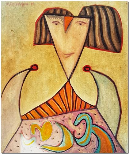 Peinture de l'artiste André Vereecken réalisée en 1977. Schilderij van kunstenaar André Vereecken gemaakt in 1977. - 1977.01 - PHOTO (alb5)