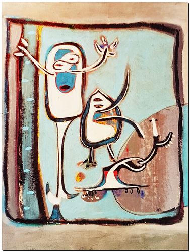 Peinture de l'artiste André Vereecken réalisée en 1977 (environ). Schilderij van kunstenaar André Vereecken gemaakt circa 1977. - 1977 (circa).02 - PHOTO (alb4)