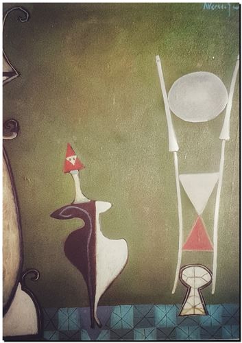 Peinture de l'artiste André Vereecken réalisée en 1977 (environ). Schilderij van kunstenaar André Vereecken gemaakt circa 1977. - 1977 (circa).01 - PHOTO (alb4)