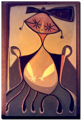 Peinture de l'artiste André Vereecken réalisée en 1978. Schilderij van kunstenaar André Vereecken gemaakt in 1978. - 1978.08 - DIAPO