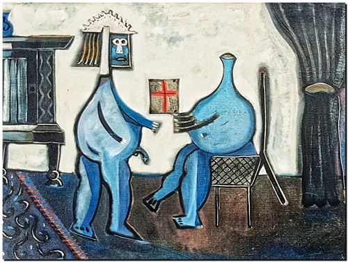 Peinture de l'artiste André Vereecken réalisée en 1978 (environ). Schilderij van kunstenaar André Vereecken gemaakt circa 1978. - 1978 (circa).21 - PHOTO (alb6)