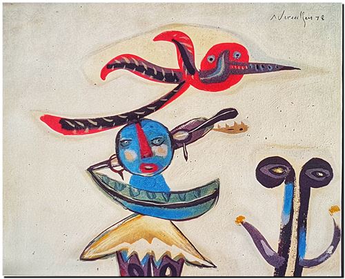 Peinture de l'artiste André Vereecken réalisée en 1978. Schilderij van kunstenaar André Vereecken gemaakt in 1978. - 1978.21 - PHOTO (alb6)