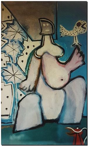 Œuvre de l'artiste André Vereecken réalisée vers 1980. Kunstwerk van de kunstenaar André Vereecken gemaakt circa 1980. - 1980 (circa).36 - PHOTO (alb7)