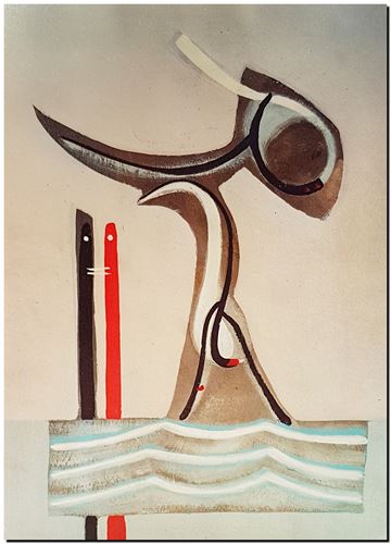 Peinture de l'artiste belge André Vereecken réalisée vers 1980. Schilderij van de Belgische kunstenaar André Vereecken gemaakt circa 1980. - 1980 (circa).29 - PHOTO (alb4)