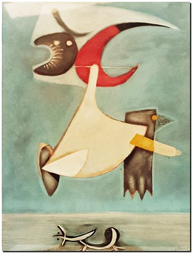 Peinture surrealiste de l’artiste peintre André Vereecken réalisée vers 1980. Surrealistisch schilderij van schilder André Vereecken gemaakt rond 1980. - 1980 (circa).28 - PHOTO (alb4)