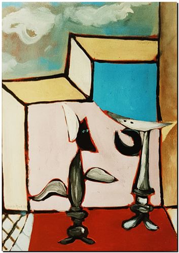 Peinture de l'artiste belge André Vereecken réalisée vers 1980. Schilderij van de Belgische kunstenaar André Vereecken gemaakt circa 1980. - 1980 (circa).17 - PHOTO (alb3)