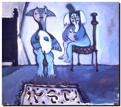 Peinture du peintre flamand André Vereecken réalisée en 1980. Schilderij van de Vlaamse kunstschilder André Vereecken gemaakt in 1980. - 1980.18 - DIAPO