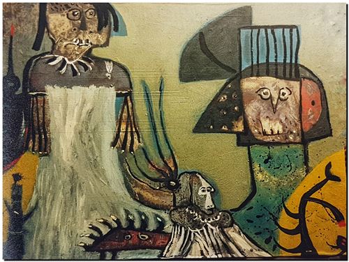 Œuvre de l'artiste André Vereecken réalisée vers 1980. Kunstwerk van de kunstenaar André Vereecken gemaakt circa 1980. - 1980 (circa).55 - PHOTO (alb3)