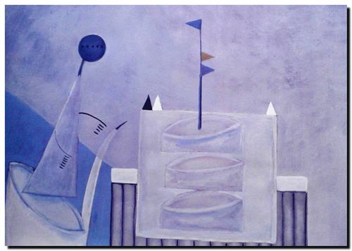 Peinture de l'artiste belge André Vereecken réalisée vers 1980. Schilderij van de Belgische kunstenaar André Vereecken gemaakt circa 1980. - 1980 (circa).48 - DIAPO