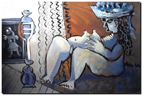 Peinture de l'artiste belge André Vereecken réalisée vers 1980. Schilderij van de Belgische kunstenaar André Vereecken gemaakt circa 1980. - 1980 (circa).42 - DIAPO