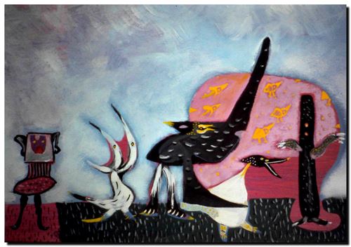 Œuvre de l'artiste André Vereecken réalisée vers 1980. Kunstwerk van de kunstenaar André Vereecken gemaakt circa 1980. - 1980 (circa).40 - DIAPO