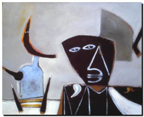 Peinture de l'artiste flamand André Vereecken réalisée vers 1980. Schilderij van de Vlaamse kunstenaar André Vereecken gemaakt circa 1980. - 1980 (circa).39 - DIAPO