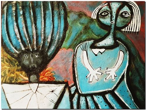 Peinture du peintre belge André Vereecken réalisée en 1980. Schilderij van de Belgische kunstschilder André Vereecken gemaakt in 1980.- 1980.20 - PHOTO (alb4)