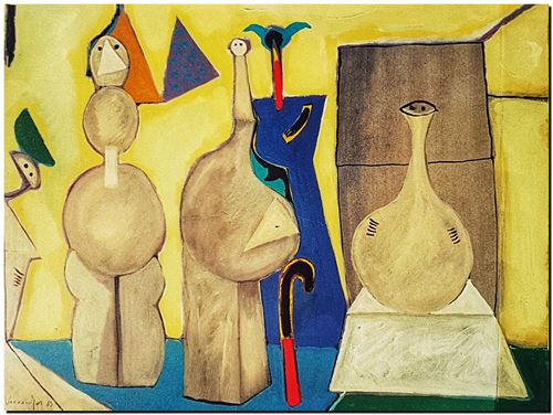 Peinture du peintre belge André Vereecken réalisée en 1983. Schilderij van de Belgische kunstschilder André Vereecken gemaakt in 1983. - 1983.15 - PHOTO (alb6)