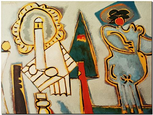 Peinture du peintre flamand André Vereecken réalisée en 1983. Schilderij van de Vlaamse kunstschilder André Vereecken gemaakt in 1983. - 1983.14 - PHOTO (alb3)