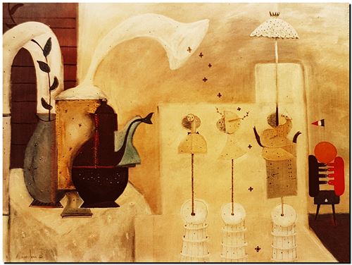 Peinture du peintre flamand André Vereecken réalisée en 1983. Schilderij van de Vlaamse kunstschilder André Vereecken gemaakt in 1983. - 1983.12 - PHOTO (alb3)