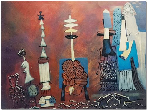 Peinture du peintre flamand André Vereecken réalisée en 1983. Schilderij van de Vlaamse kunstschilder André Vereecken gemaakt in 1983.. - 1983.09 - PHOTO (alb3)