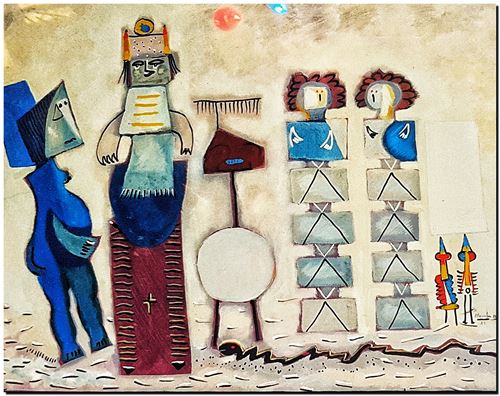 Peinture du peintre flamand André Vereecken réalisée en 1983. Schilderij van de Vlaamse kunstschilder André Vereecken gemaakt in 1983.. - 1983.08B - PHOTO (alb6)