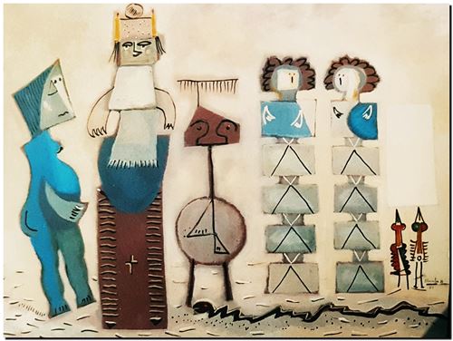 Peinture du peintre belge André Vereecken réalisée en 1983. Schilderij van de Belgische kunstschilder André Vereecken gemaakt in 1983.. - 1983.08A - PHOTO (alb6)