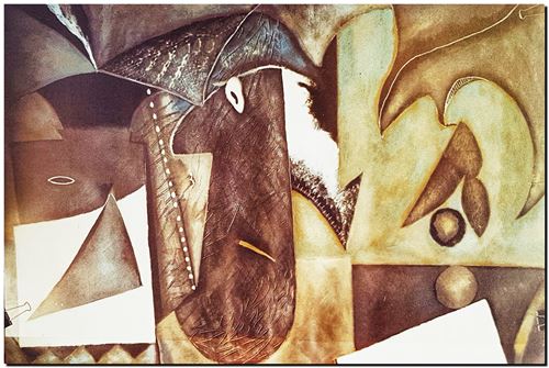 Peinture surrealiste de l’artiste peintre André Vereecken réalisée vers 1983. Surrealistisch schilderij van schilder André Vereecken gemaakt rond 1983. - 1983 (circa).09 - PHOTO (alb3)