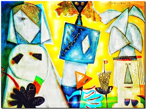 Peinture de l'artiste flamand André Vereecken réalisée vers 1983. Schilderij van de Vlaamse kunstenaar André Vereecken gemaakt circa 1983. - 1983 (circa).06 - PHOTO (alb6)