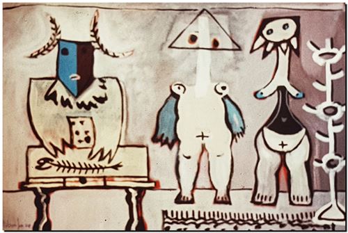 Peinture de l'artiste flamand André Vereecken réalisée vers 1983. Schilderij van de Vlaamse kunstenaar André Vereecken gemaakt circa 1983. - 1983 (circa).03 - PHOTO (alb6)