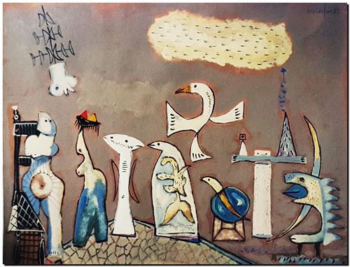 Peinture de l'artiste belge André Vereecken réalisée vers 1983. Schilderij van de Belgische kunstenaar André Vereecken gemaakt circa 1983. - 1983.18 - PHOTO (alb3)