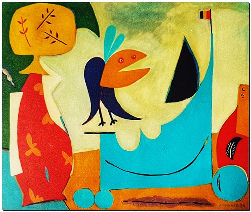 Peinture d'art de l'artiste belge André Vereecken réalisée vers 1986. Schilderij van de Belgische kunstenaar André Vereecken gemaakt circa 1986. - 1986.04 - PHOTO (alb3)