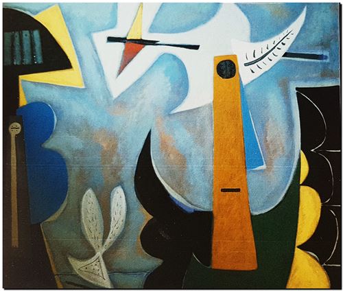 Peinture de l'artiste flamand André Vereecken réalisée vers 1986. Schilderij van de Vlaamse kunstenaar André Vereecken gemaakt circa 1986. - 1986 (circa).04 - PHOTO (alb3)