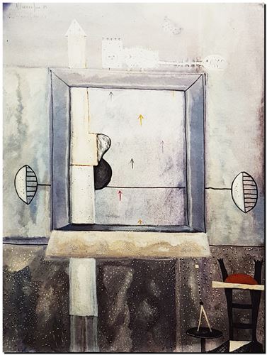 Œuvre d'art de l'artiste André Vereecken réalisée en 1989. Kunstwerk van de kunstenaar André Vereecken gemaakt in 1989. - 1989.05 - PHOTO (alb3)