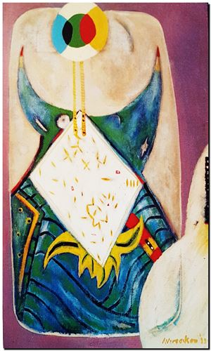 Peinture d"art du peintre belge André Vereecken réalisée en 1989. Style Vereecken. Schilderij van de Belgische kunstschilder André Vereecken gemaakt in 1989. Stijl Vereecken. - 1989.01 - PHOTO (alb1)