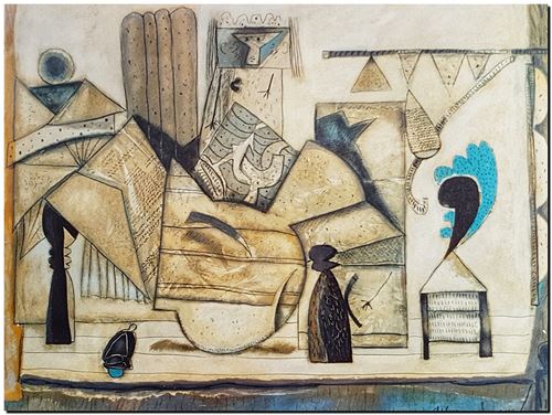 Œuvre d'art de l'artiste André Vereecken réalisée vers 1989. Style Vereecken. Kunstwerk van de kunstenaar André Vereecken gemaakt circa 1989. Stijl Vereecken. - 1989 (circa).03 - PHOTO (alb5)