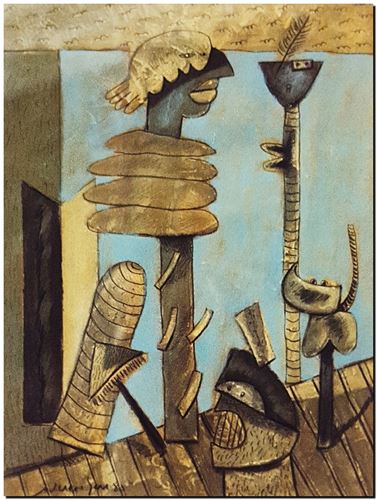 Peinture d'art de l'artiste belge André Vereecken réalisée vers 1989. Style Vereecken. Schilderij van de Belgische kunstenaar André Vereecken gemaakt circa 1989. Stijl Vereecken. - 1989 (circa).02 - PHOTO (alb4)