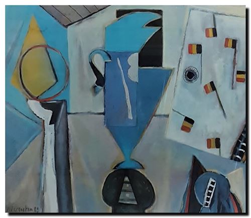 Peinture du peintre flamand André Vereecken réalisée en 1989. Style Vereecken. Schilderij van de Vlaamse kunstschilder André Vereecken gemaakt in 1989. Stijl Vereecken. - 1989.11 - PHOTO (alb10)