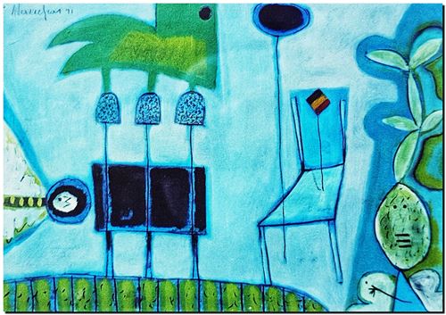 Kunstwerk van schilder André Vereecken uit 1991.
20