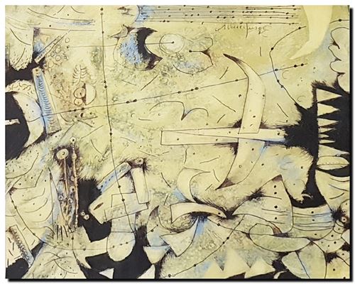 Peinture mixed media d'André Vereecken de 2004.
11