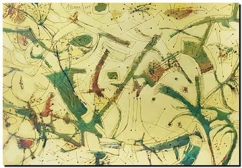 Peinture mixed media d'André Vereecken de 2004.
12