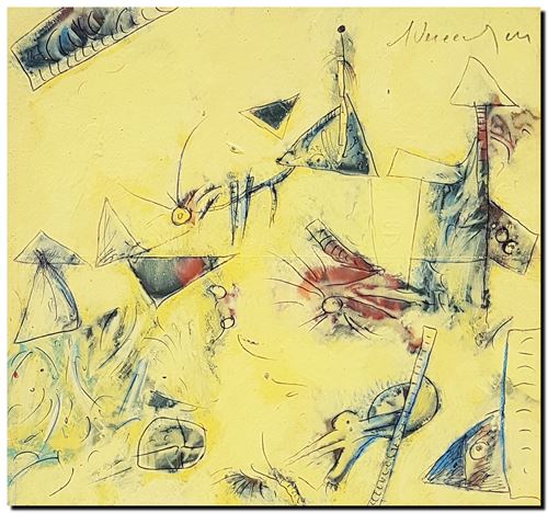 Schilderij mixed media van André Vereecken uit 2004 (circa)
2