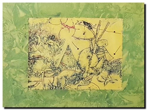 Schilderij mixed media van André Vereecken uit 2005 (circa)
