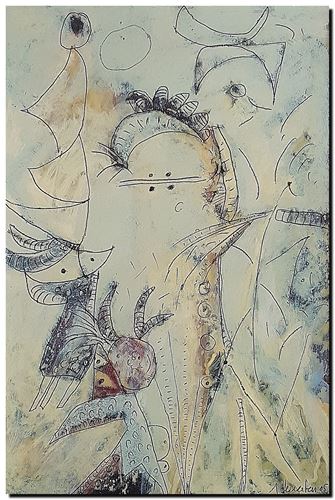 Peinture mixed media d'André Vereecken de 2005.
3