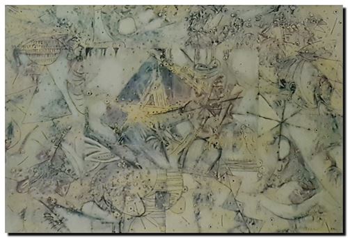 Schilderij mixed media van André Vereecken uit 2006.
15