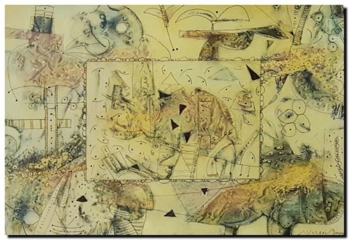 Schilderij mixed media van André Vereecken uit 2006.
16