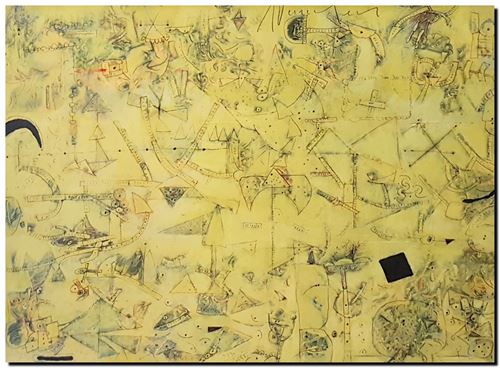 Schilderij mixed media van André Vereecken uit 2006.
